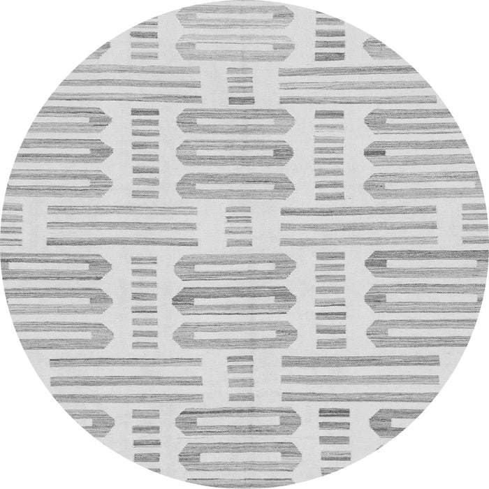 Round Solid Gray Modern Rug, abs1918gry