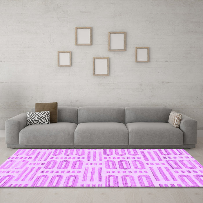 Machine Washable Solid Purple Modern Area Rugs in a Living Room, wshabs1918pur
