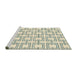 Sideview of Machine Washable Abstract Dark Sea Green Rug, wshabs1919