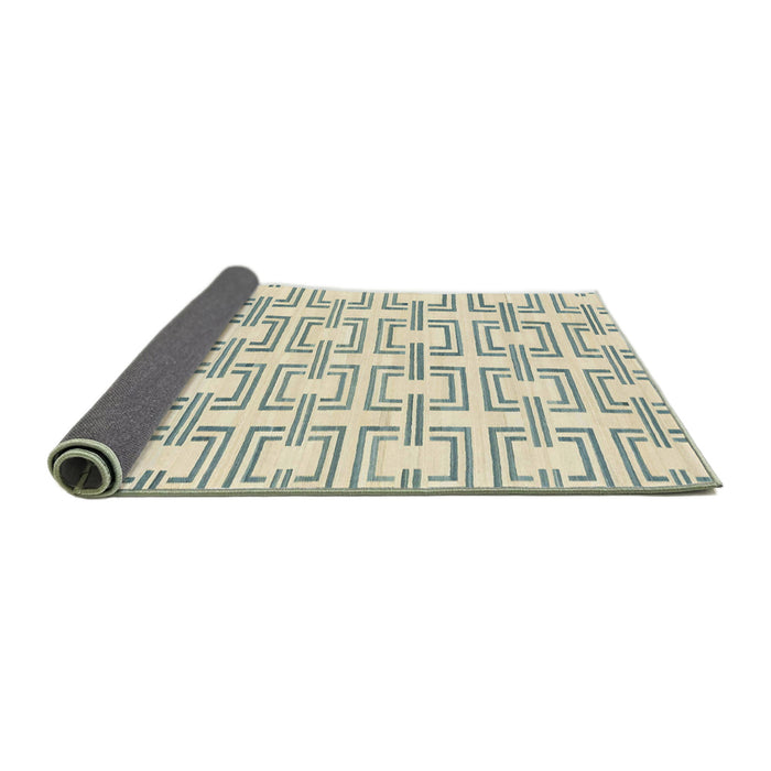 Sideview of Abstract Dark Sea Green Solid Rug, abs1919