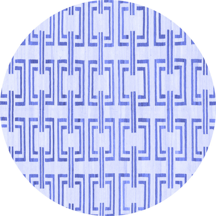 Round Solid Blue Modern Rug, abs1919blu