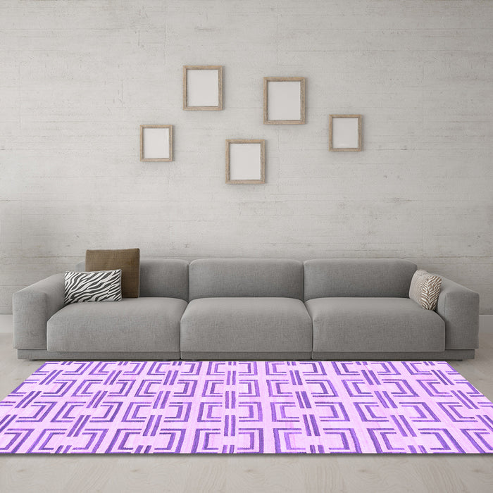 Machine Washable Solid Purple Modern Area Rugs in a Living Room, wshabs1919pur