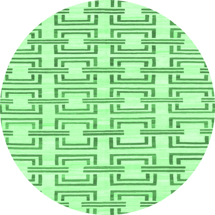 Round Solid Emerald Green Modern Rug, abs1919emgrn