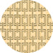 Round Machine Washable Solid Brown Modern Rug, wshabs1919brn