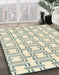 Machine Washable Abstract Dark Sea Green Rug in a Family Room, wshabs1919