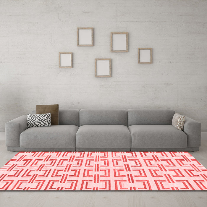 Modern Red Washable Rugs
