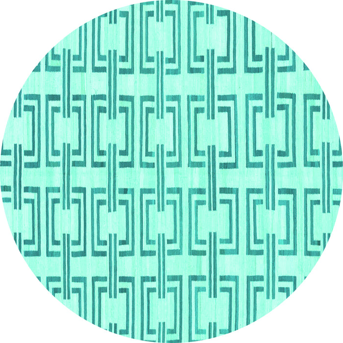 Round Solid Turquoise Modern Rug, abs1919turq