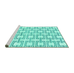 Sideview of Machine Washable Solid Turquoise Modern Area Rugs, wshabs1919turq
