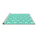 Sideview of Machine Washable Solid Turquoise Modern Area Rugs, wshabs1919turq