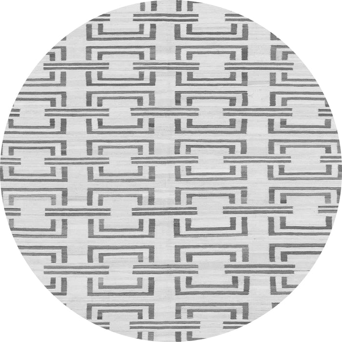Round Solid Gray Modern Rug, abs1919gry