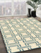 Abstract Dark Sea Green Solid Rug in Family Room, abs1919