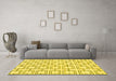 Machine Washable Solid Yellow Modern Rug in a Living Room, wshabs1919yw