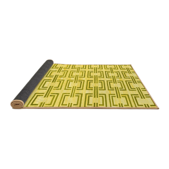 Sideview of Solid Yellow Modern Rug, abs1919yw