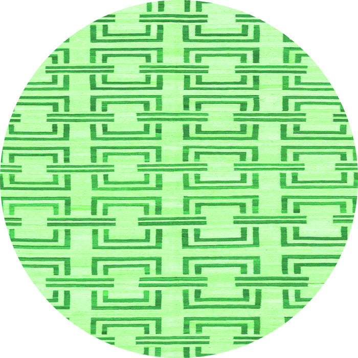 Round Solid Green Modern Rug, abs1919grn