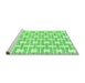 Sideview of Machine Washable Solid Green Modern Area Rugs, wshabs1919grn