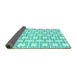 Sideview of Solid Turquoise Modern Rug, abs1919turq