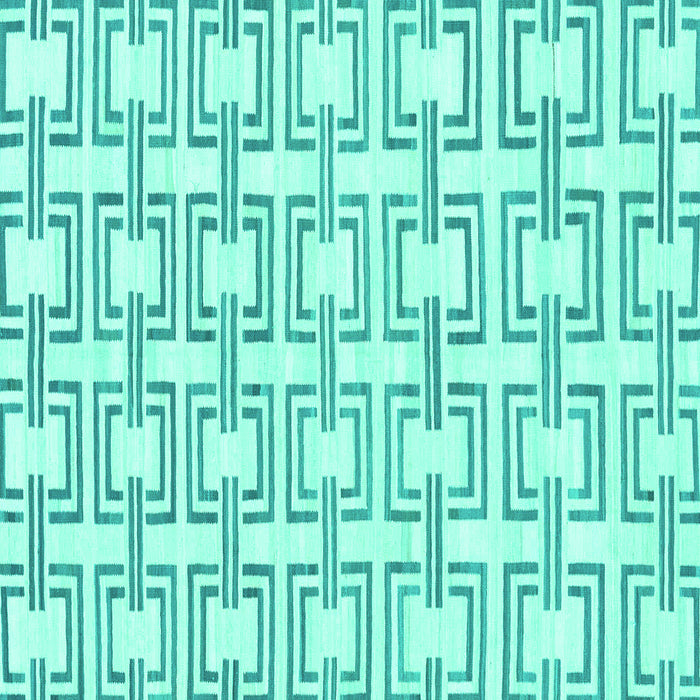 Square Machine Washable Solid Turquoise Modern Area Rugs, wshabs1919turq