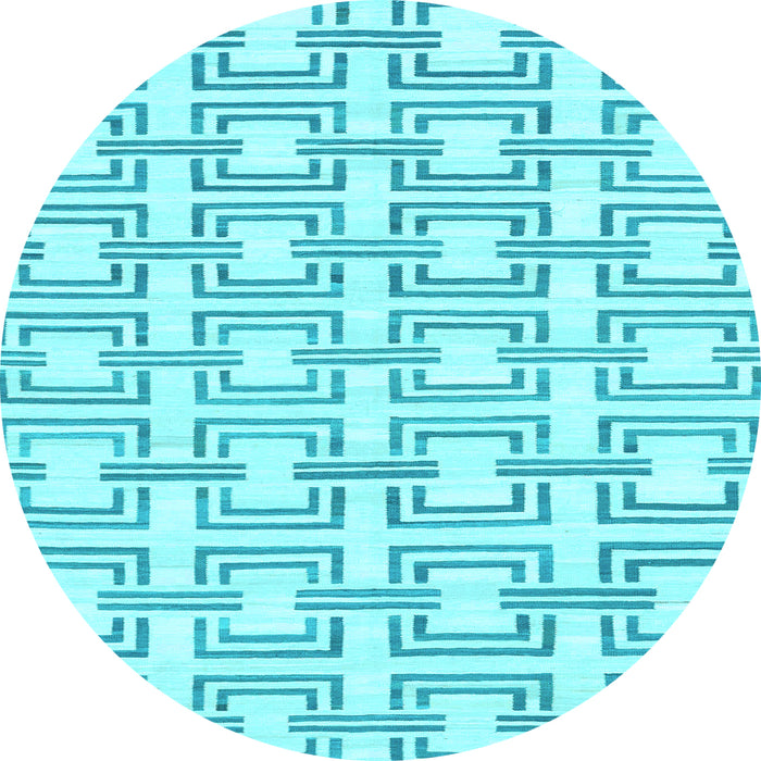 Round Solid Light Blue Modern Rug, abs1919lblu