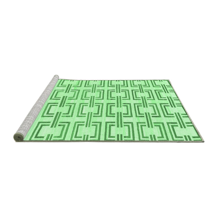 Sideview of Machine Washable Solid Emerald Green Modern Area Rugs, wshabs1919emgrn