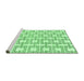 Sideview of Machine Washable Solid Emerald Green Modern Area Rugs, wshabs1919emgrn