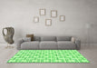 Machine Washable Solid Green Modern Area Rugs in a Living Room,, wshabs1919grn