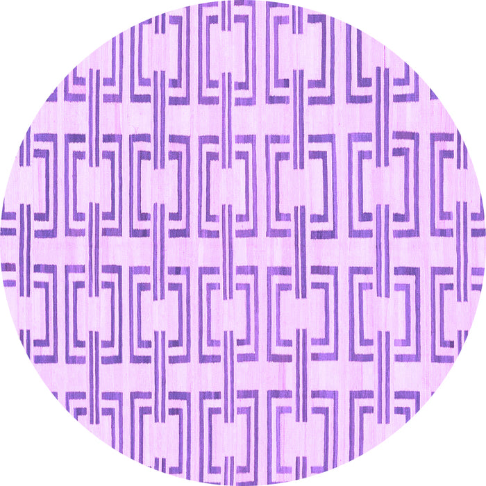 Round Solid Purple Modern Rug, abs1919pur