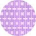 Round Solid Purple Modern Rug, abs1919pur