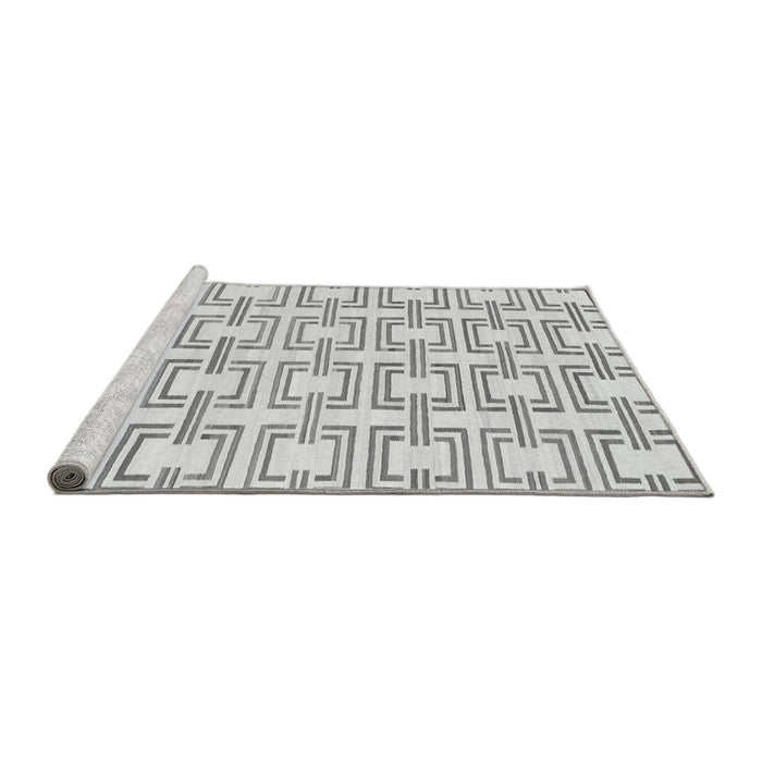 Sideview of Machine Washable Solid Gray Modern Rug, wshabs1919gry