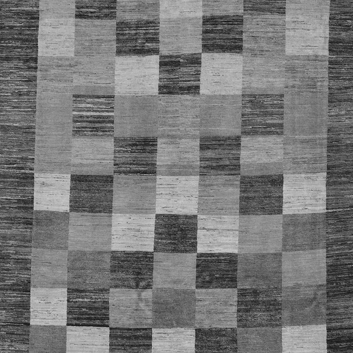 Machine Washable Checkered Gray Modern Rug, wshabs191gry