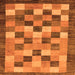 Square Checkered Orange Modern Rug, abs191org