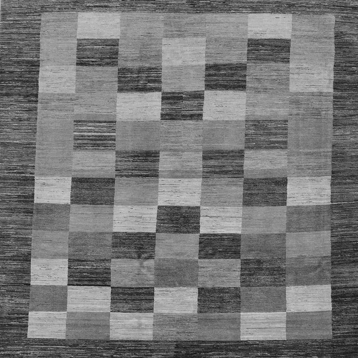 Square Machine Washable Checkered Gray Modern Rug, wshabs191gry