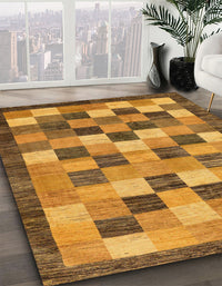 Abstract Dark Orange Checkered Rug, abs191