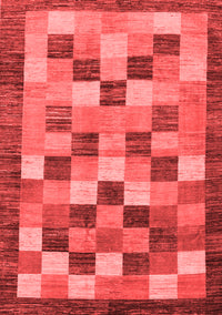 Checkered Red Modern Rug, abs191red