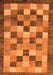 Machine Washable Checkered Orange Modern Area Rugs, wshabs191org