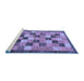 Sideview of Machine Washable Checkered Blue Modern Rug, wshabs191blu