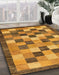 Machine Washable Abstract Dark Orange Rug in a Family Room, wshabs191