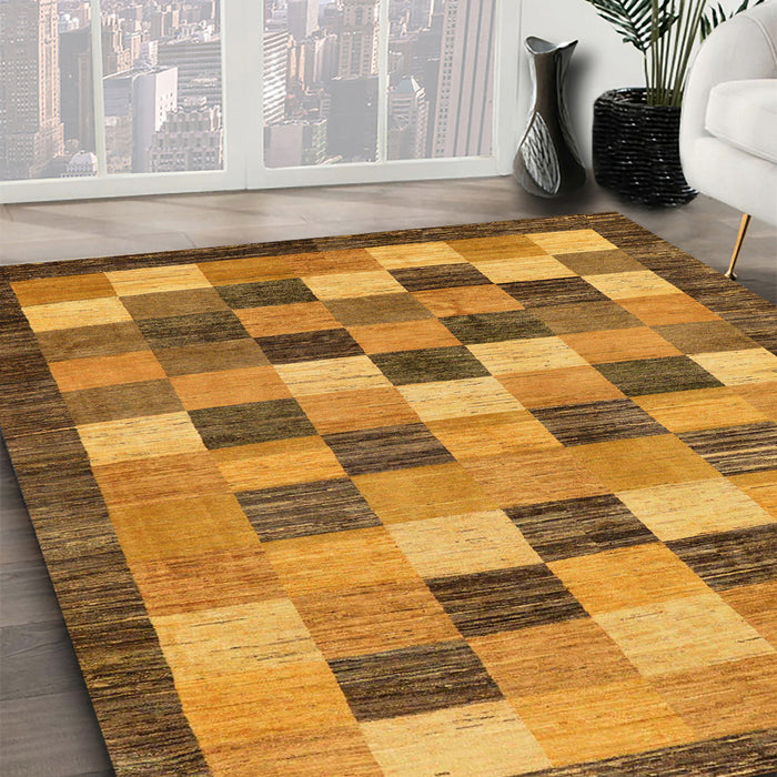 Machine Washable Abstract Dark Orange Rug in a Family Room, wshabs191