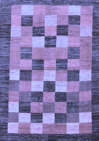 Checkered Blue Modern Rug, abs191blu