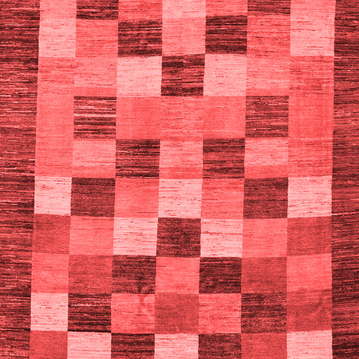 Machine Washable Checkered Red Modern Rug, wshabs191red