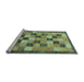 Sideview of Machine Washable Checkered Light Blue Modern Rug, wshabs191lblu