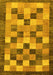 Checkered Yellow Modern Rug, abs191yw