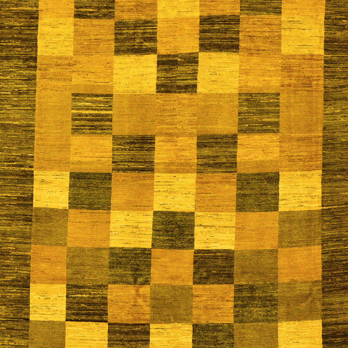 Checkered Yellow Modern Rug, abs191yw