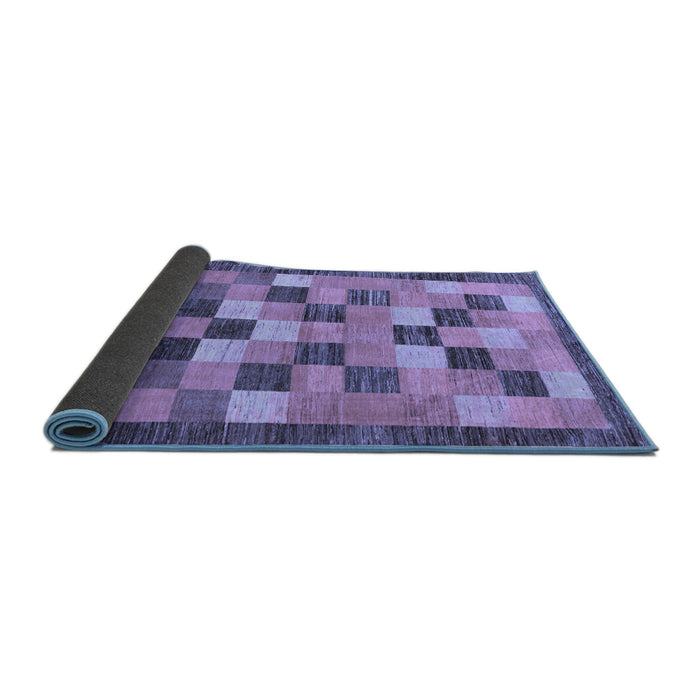 Sideview of Checkered Blue Modern Rug, abs191blu