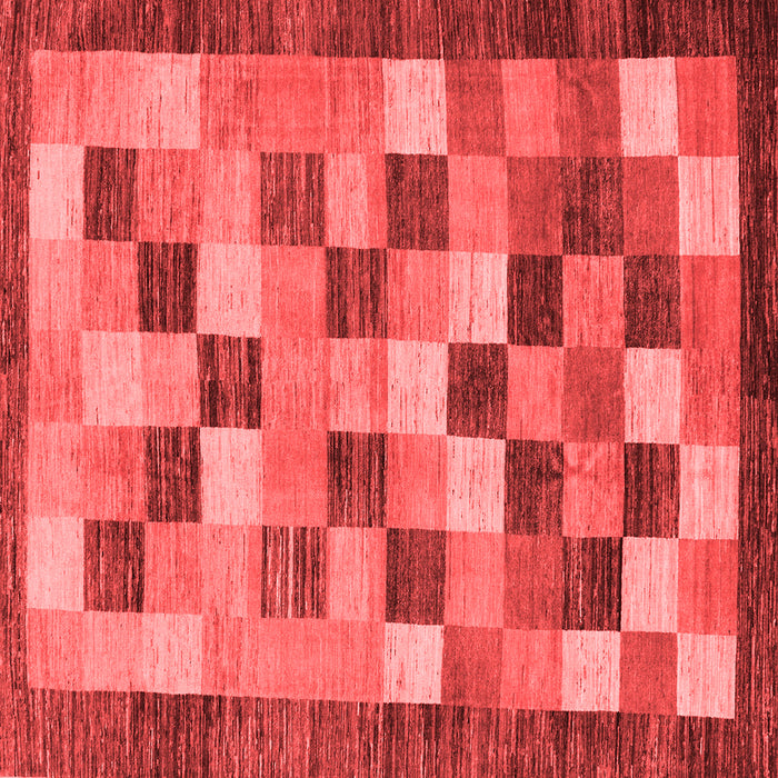Machine Washable Checkered Red Modern Rug, wshabs191red