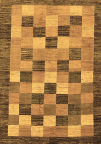 Checkered Brown Modern Rug, abs191brn