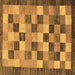 Square Machine Washable Checkered Brown Modern Rug, wshabs191brn