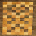 Square Abstract Dark Orange Checkered Rug, abs191