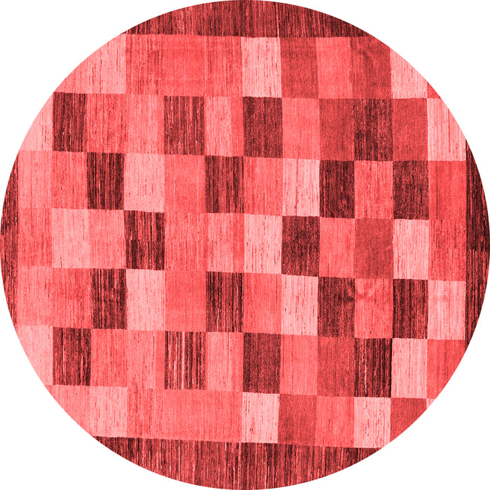 Machine Washable Checkered Red Modern Rug, wshabs191red