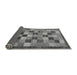 Sideview of Checkered Gray Modern Rug, abs191gry