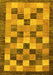 Machine Washable Checkered Yellow Modern Rug, wshabs191yw
